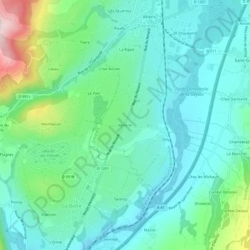Mapa topográfico Marline, altitude, relevo