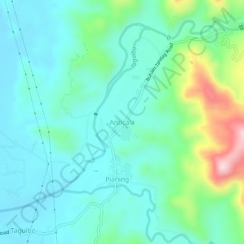 Mapa topográfico Anticala, altitude, relevo