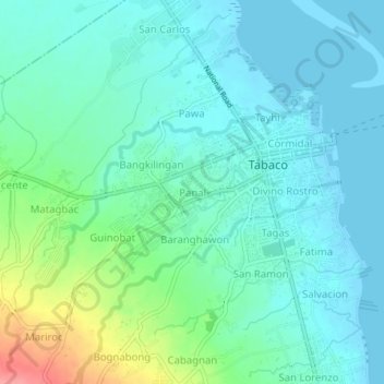 Mapa topográfico Panal, altitude, relevo
