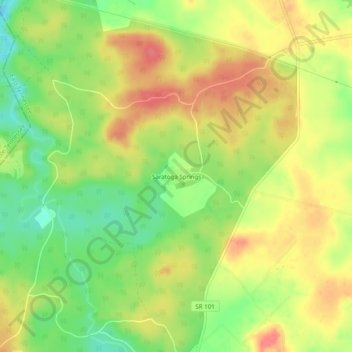 Mapa topográfico Saratoga Springs, altitude, relevo