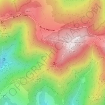 Mapa topográfico Weisse Rudel, altitude, relevo