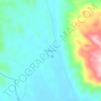 Mapa topográfico Platanillo, altitude, relevo