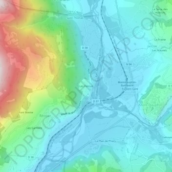 Mapa topográfico Les Pielous, altitude, relevo