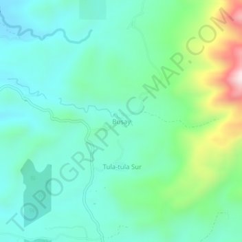 Mapa topográfico Busay, altitude, relevo