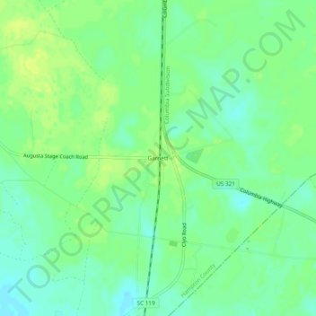Mapa topográfico Garnett, altitude, relevo