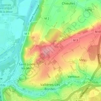 Mapa topográfico Grimont, altitude, relevo