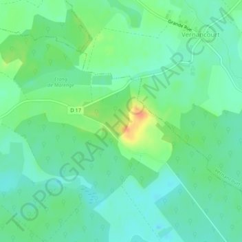 Mapa topográfico Hautimont, altitude, relevo