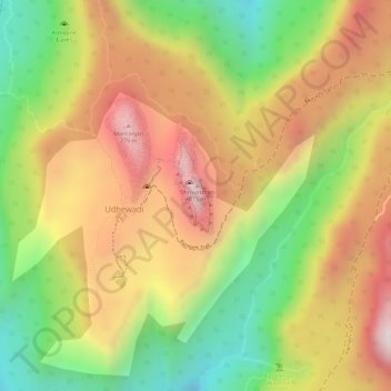 Mapa topográfico Shrivardhan Fort, altitude, relevo