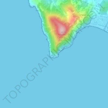 Mapa topográfico Punta Manara, altitude, relevo