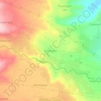 Mapa topográfico Panongan, altitude, relevo
