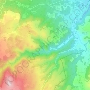 Mapa topográfico Randol, altitude, relevo