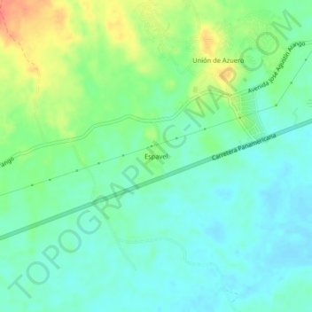 Mapa topográfico Espavel, altitude, relevo