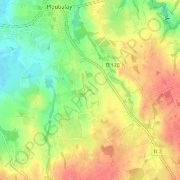 Mapa topográfico La Ravillais, altitude, relevo