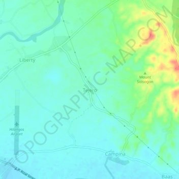 Mapa topográfico Tejero, altitude, relevo