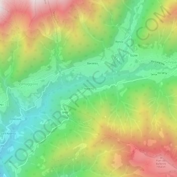 Mapa topográfico Pradella, altitude, relevo