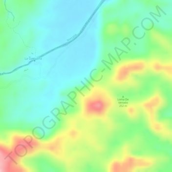 Mapa topográfico Puerto Rico, altitude, relevo