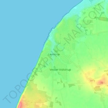 Mapa topográfico Lønstrup, altitude, relevo