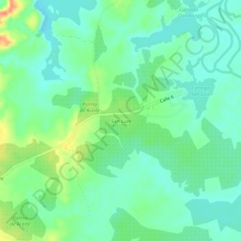 Mapa topográfico San Luis, altitude, relevo