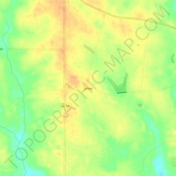 Mapa topográfico Laney, altitude, relevo