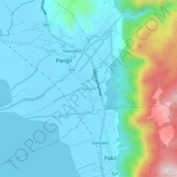 Mapa topográfico Balian, altitude, relevo