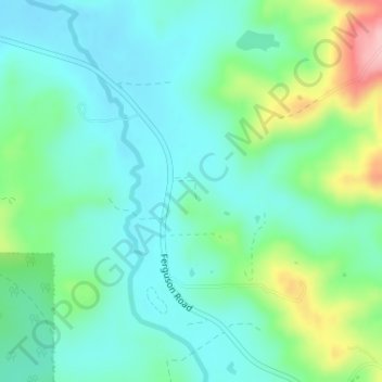 Mapa topográfico Ferguson Valley, altitude, relevo