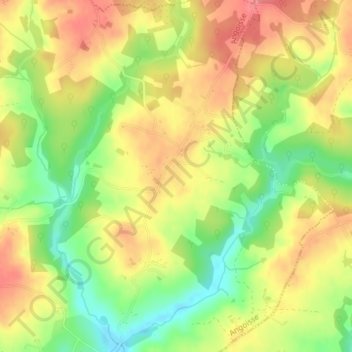 Mapa topográfico Le Burg, altitude, relevo