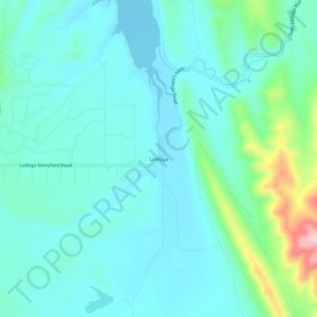 Mapa topográfico Lodoga, altitude, relevo