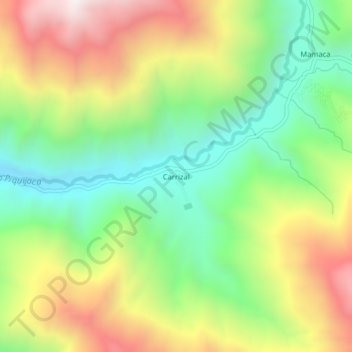 Mapa topográfico Carrizal, altitude, relevo