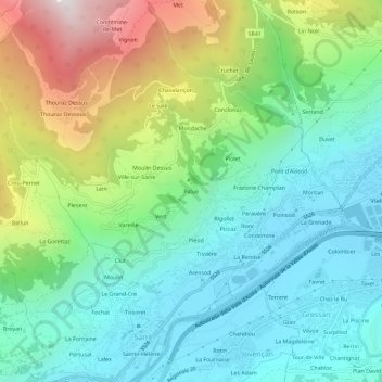 Mapa topográfico Palue, altitude, relevo
