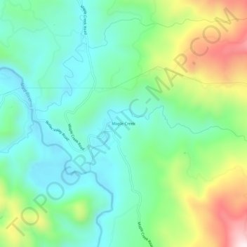 Mapa topográfico Maple Creek, altitude, relevo