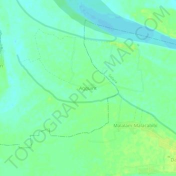 Mapa topográfico Agguirit, altitude, relevo