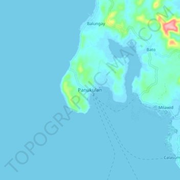 Mapa topográfico Panukulan, altitude, relevo