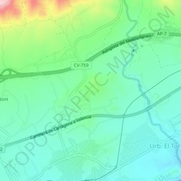 Mapa topográfico San Vicent, altitude, relevo