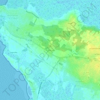 Mapa topográfico La Chainade, altitude, relevo