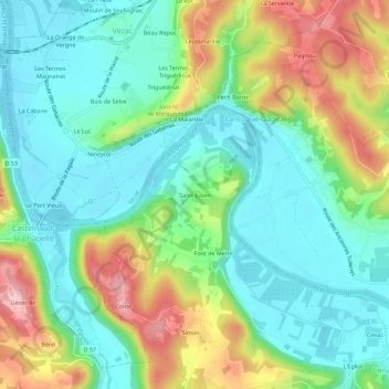 Mapa topográfico Saint-Julien, altitude, relevo