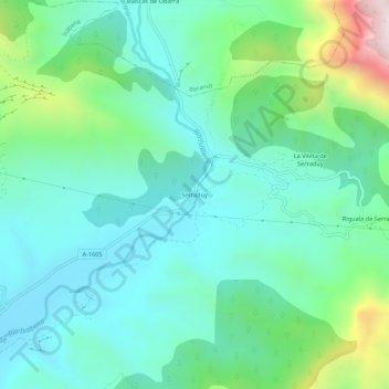 Mapa topográfico Serraduy, altitude, relevo