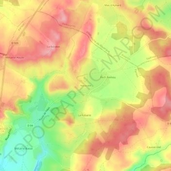 Mapa topográfico Neuviale, altitude, relevo