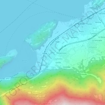 Mapa topográfico Corte, altitude, relevo