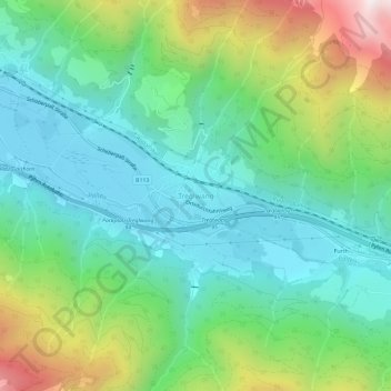 Mapa topográfico Treglwang, altitude, relevo