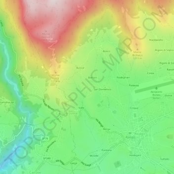Mapa topográfico Lamara, altitude, relevo