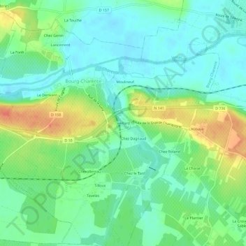 Mapa topográfico Veillard, altitude, relevo