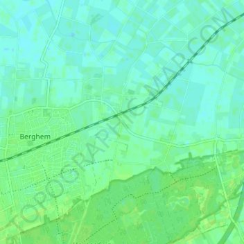 Mapa topográfico Kleine Koolwijk, altitude, relevo