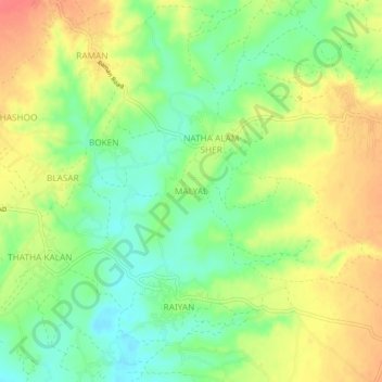 Mapa topográfico MALYAL, altitude, relevo