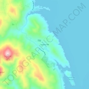 Mapa topográfico Spanish Flat, altitude, relevo