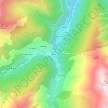 Mapa topográfico Marc, altitude, relevo