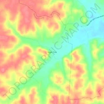 Mapa topográfico Sugar Tree, altitude, relevo