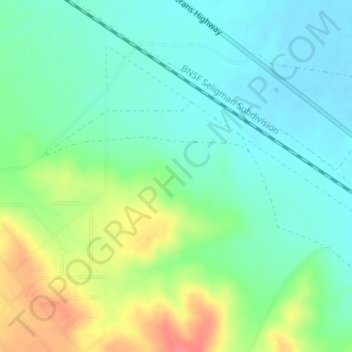 Mapa topográfico Audley, altitude, relevo