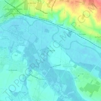Mapa topográfico Gâte Bourse, altitude, relevo
