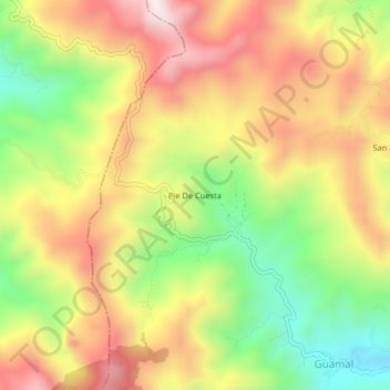 Mapa topográfico Pie De Cuesta, altitude, relevo