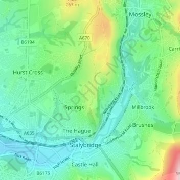 Mapa topográfico Arlies, altitude, relevo